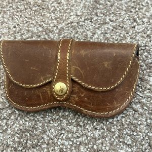 Mulholland Brothers Brown Leather Eyewear Eyeglass Case